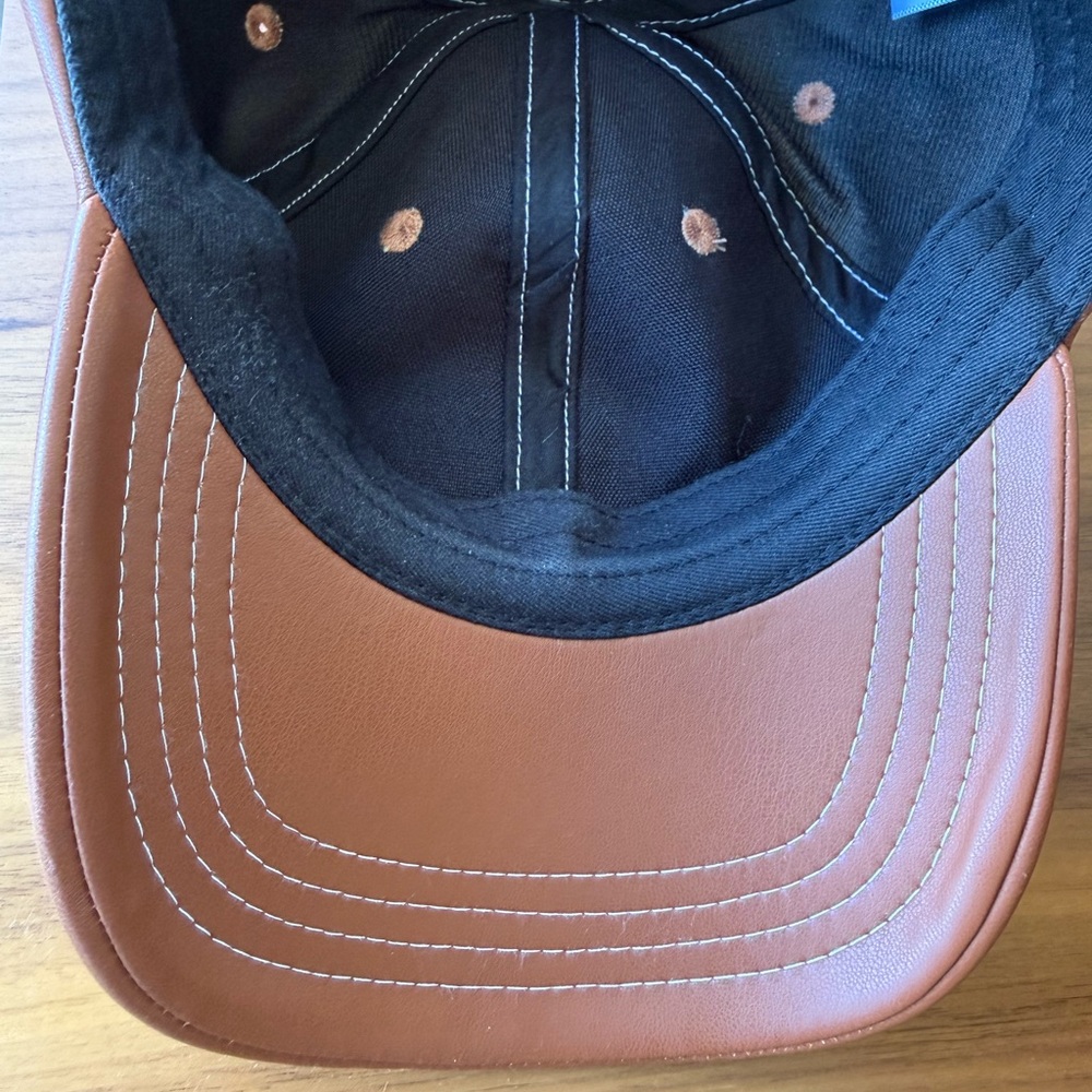 Staud Brown Vegan Leather Baseball Cap - Picture 6 of 7